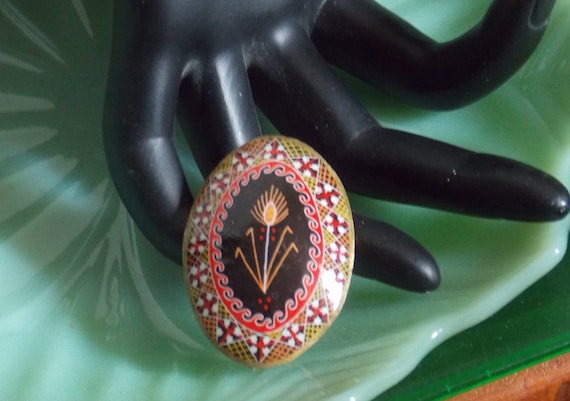 Russian lacquer brooch