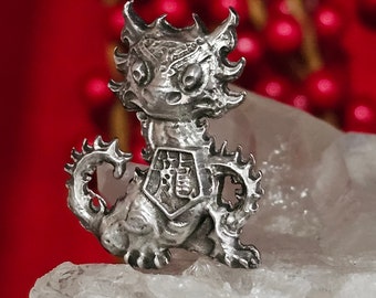 Dragon Named Woo - Lunar New Year Pewter Dragon Pin with Locking Pin Backs