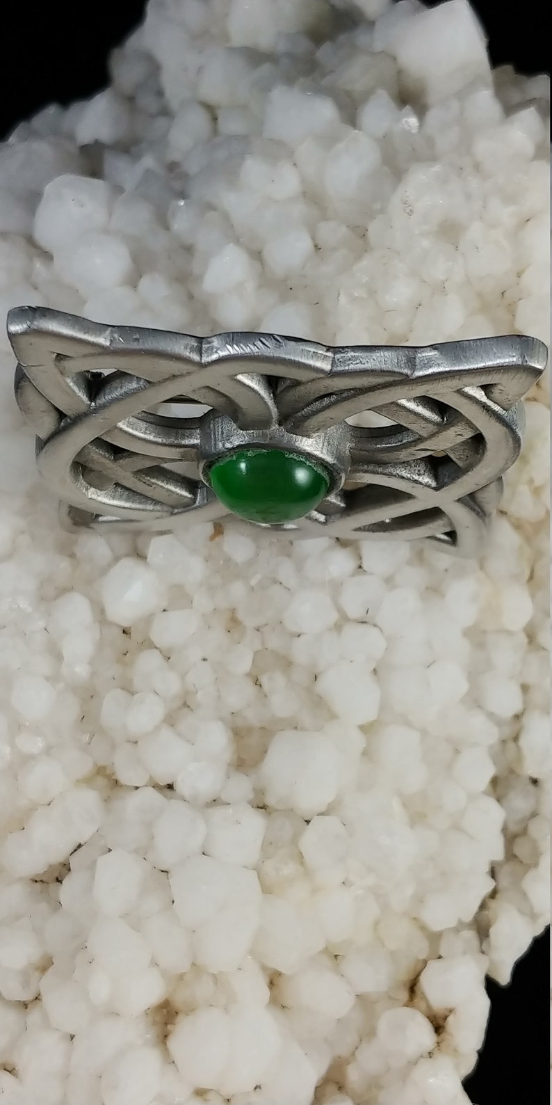 Celtic Knot Brooch with Green Cachabon image 3