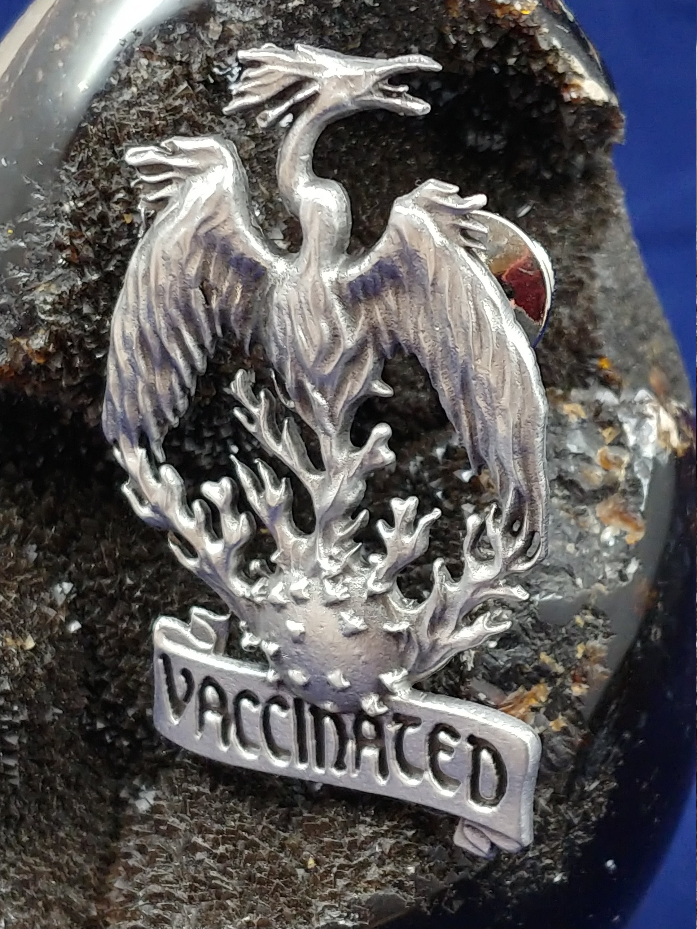 Vaccinated Phoenix Rising Pin