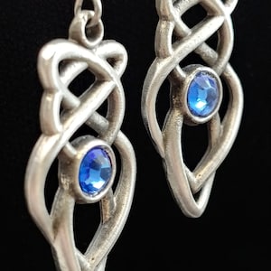 Celtic Knot with Blue Crystal Earring