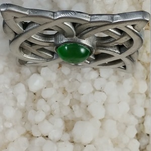 Celtic Knot Brooch with Green Cachabon image 4