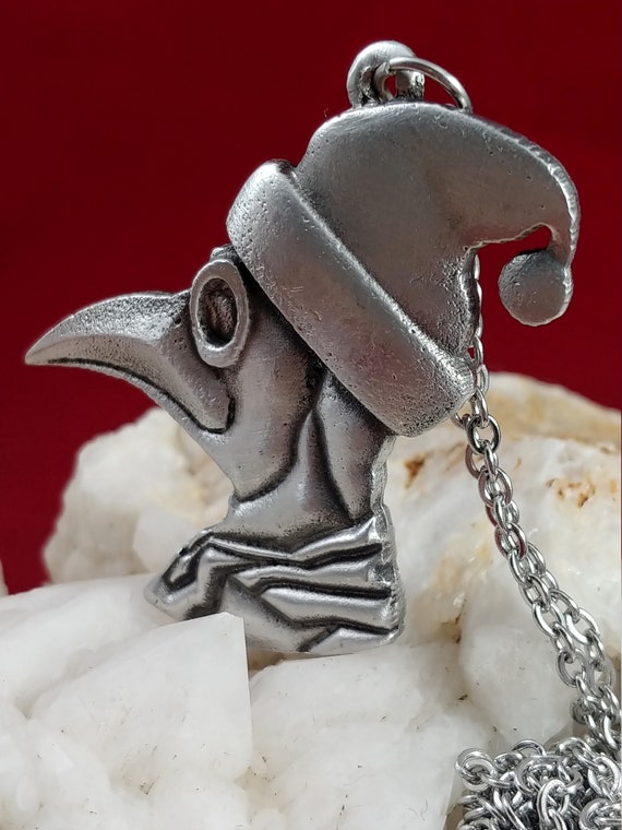 Plague Doctor Steampunk Clockwork Necklace Men's Women's Costume Necklace  Silver / Red / Cyan Vintage Cosplay 2024 - $14.49