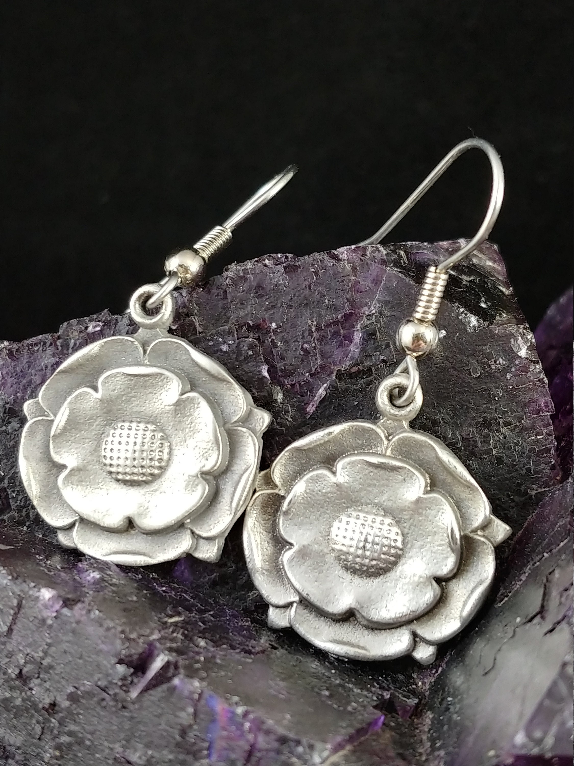 Tudor Rose Earrings Etsy