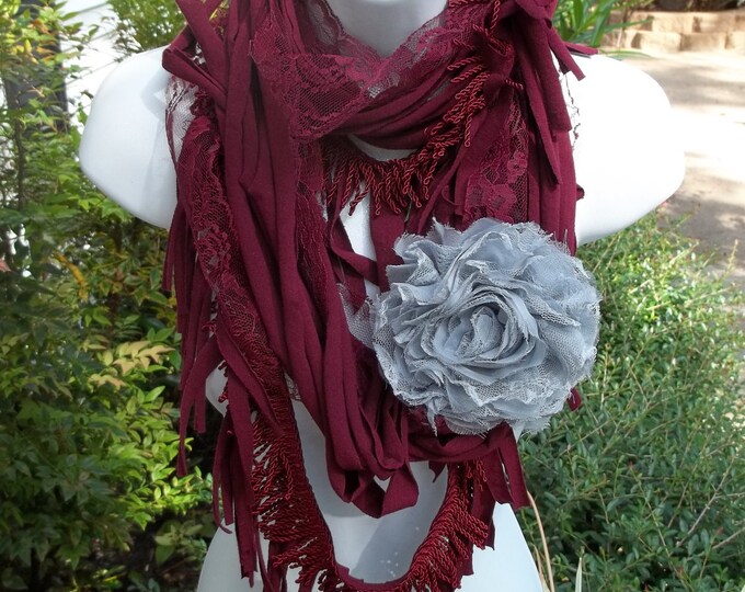 Upcycled Tshirt Infinity Scarf Refashioned Repurposed Etsy