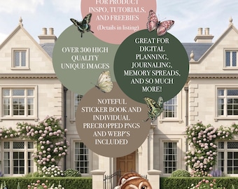 The House: Morning Wing | Digital Stickers | Scene Builder | Cozy Stickers