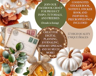 Herfstplannerstickers, digitale plakboekversieringen (digitale download)