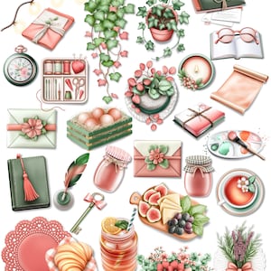 Cottagecore Digital Stickers: The Quiet Hours (Goodnotes, PNG, Noteful)