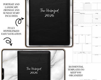 The Unfazed Planner™ – Agenda digital 2026 (Vertical + Horizontal / Inicio en domingo y lunes /