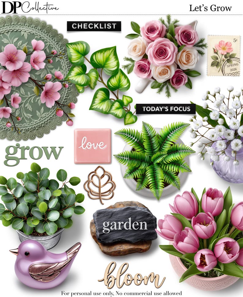 Grow Sticker Let’s Grow – Digital Sticker Pack | 85 PNG Stickers + Noteful Sticker ...
