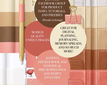 Create a Book-The Corals | Digital Sticker & Ephemera Pack |  Noteful PNGs WEBP