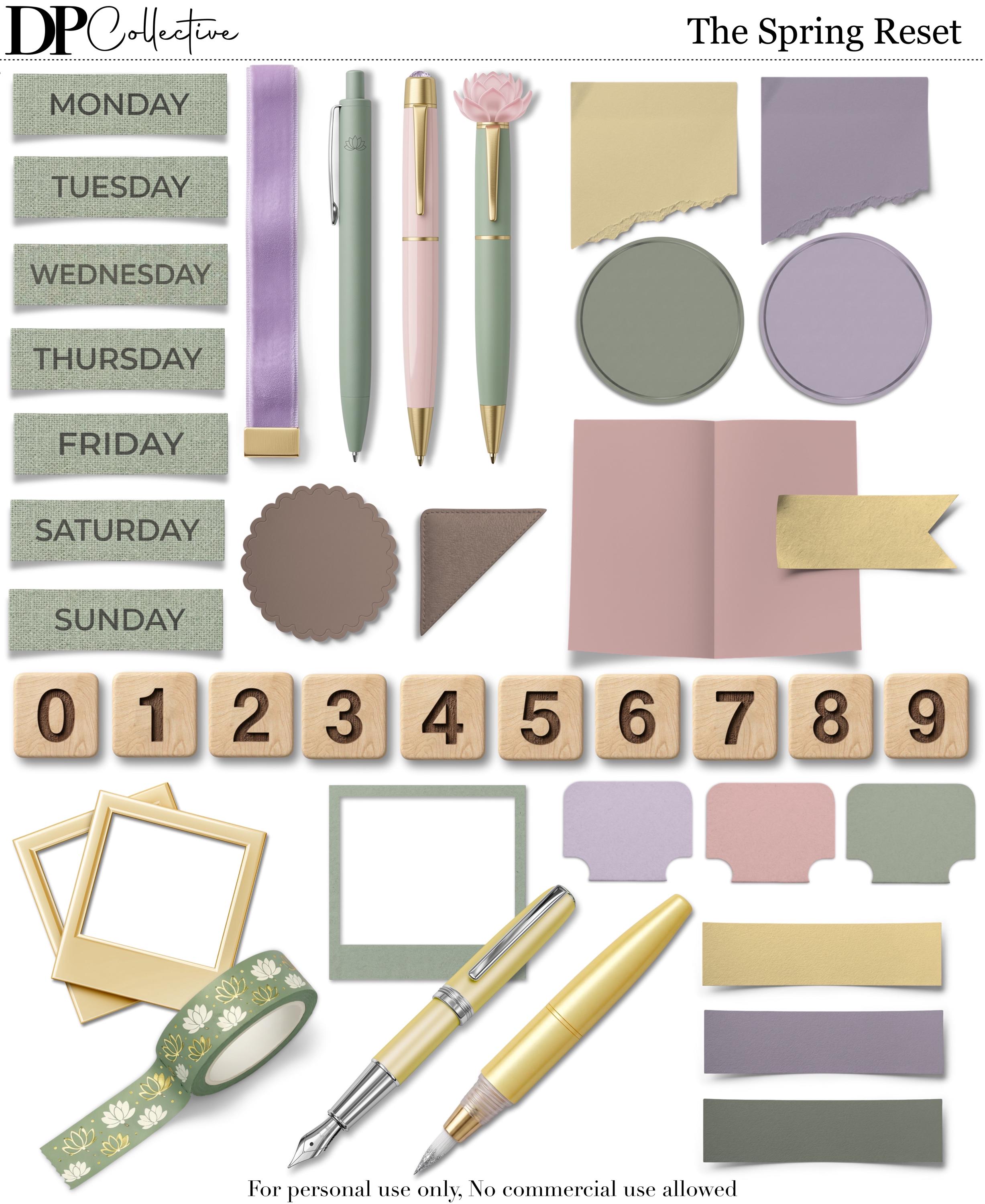 Digital Spring Sticker Sheets The Spring Reset – Self Care Digital Sticker Pack — Spring Theme (118 ...