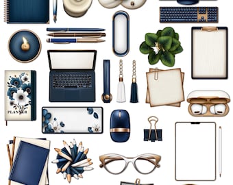 Chic Productivity: Navy Elegance