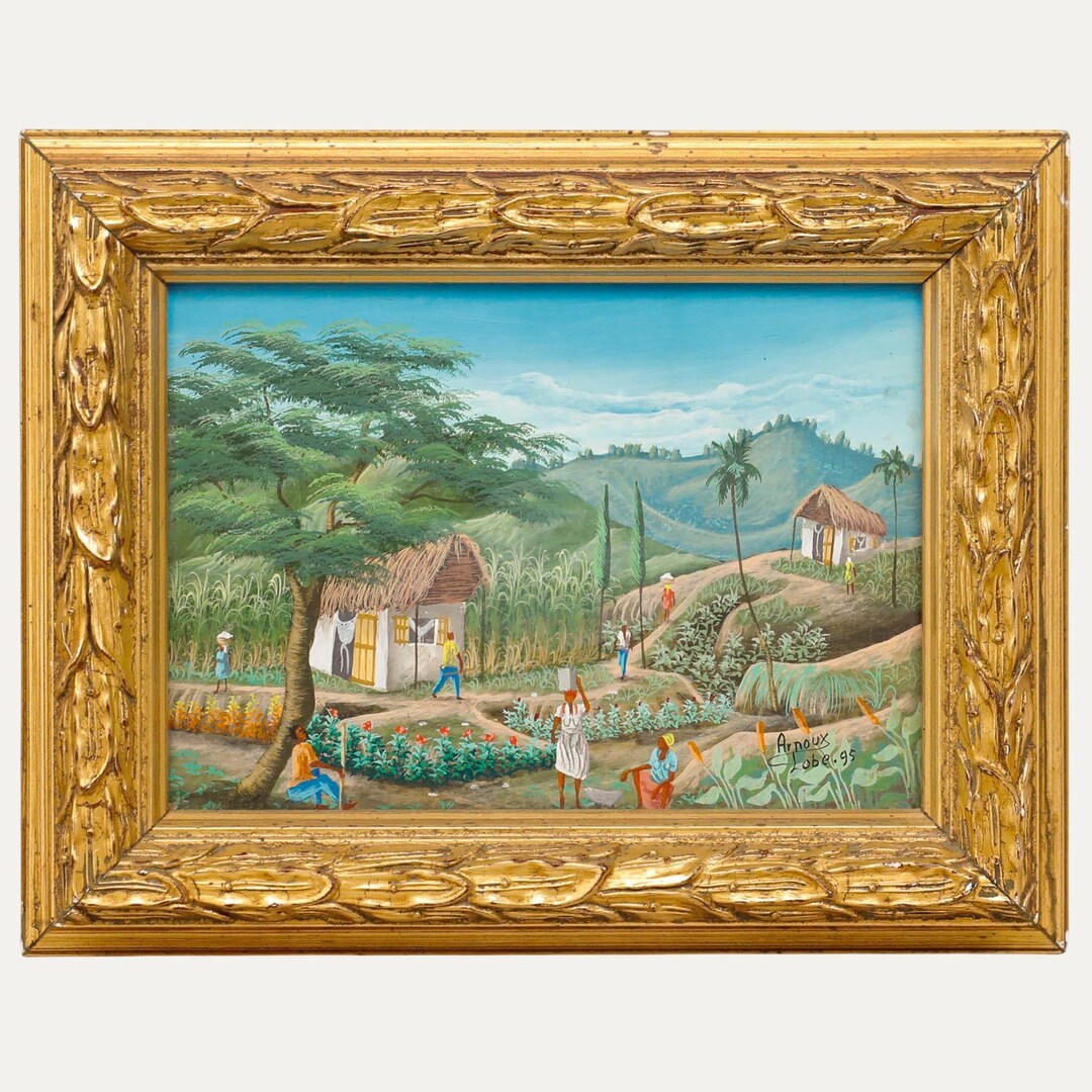 Arnoux Lobe - Framed Haitian School 20th Century Oil, Crop