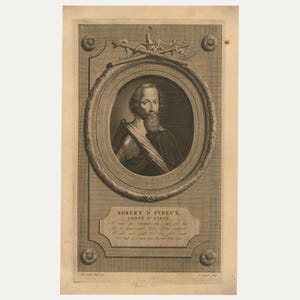 After Adriaen van der Werff (1659-1722) -17th Century Engraving, Robert Devereux Original Vintage Antique Artwork