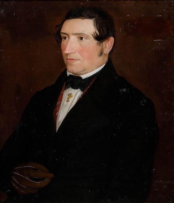 川沿いのコテージに向かう小道】イギリス アンティーク 板絵