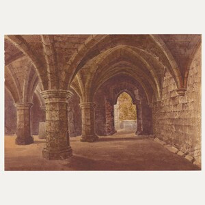 W. Ainsley - 1909 Watercolour, St Leonard&#39;s Hospital, York Original Vintage Antique Artwork