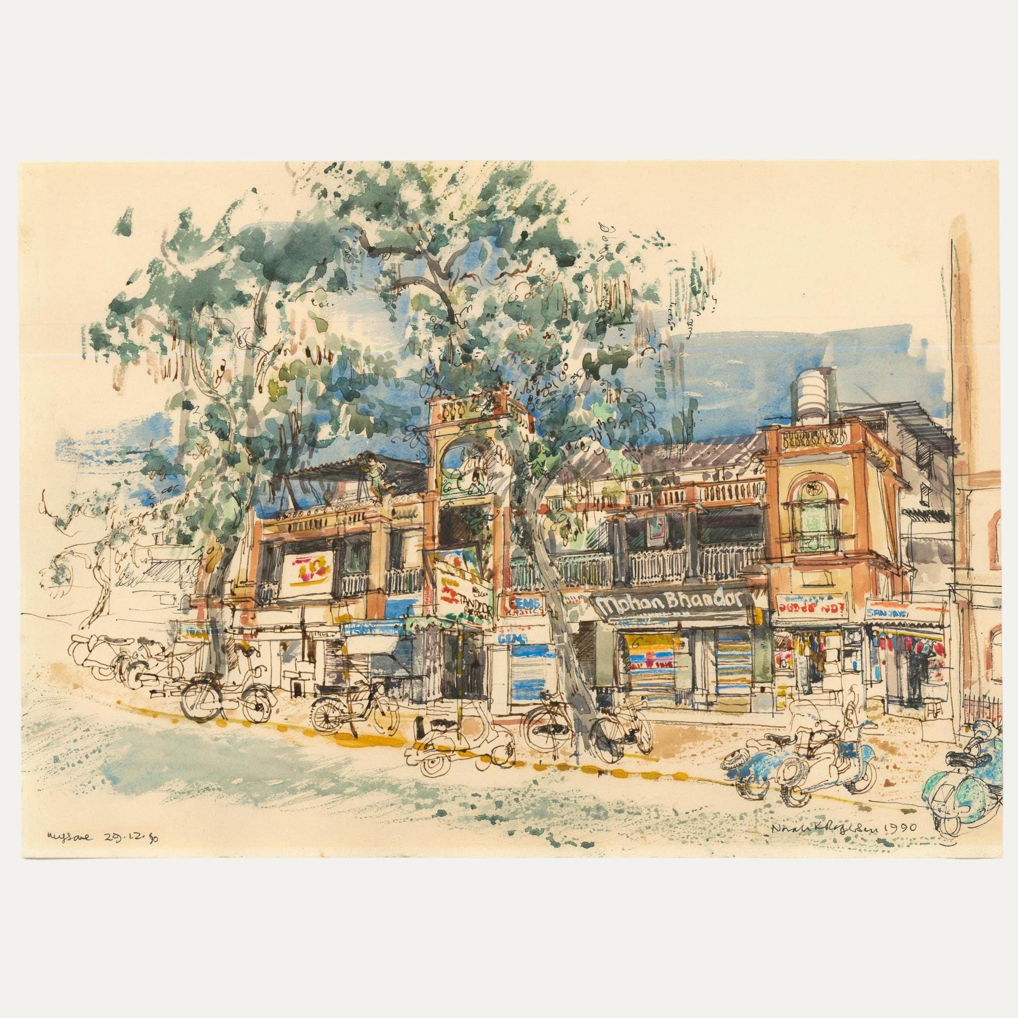 ノラ・K・ロジャーソン - 20世紀の水彩画、インド、マイソール