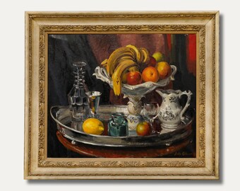 USA製 アンティーク　H.Motevakel 果実とグラス静物画 美術品 il_340x270.6751139342_7xnm.jpg