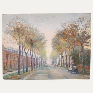 Simon Goldberg (1916-2002) - 20th Century Oil, Pink Skies In Suburbia Original Vintage Antique Artwork