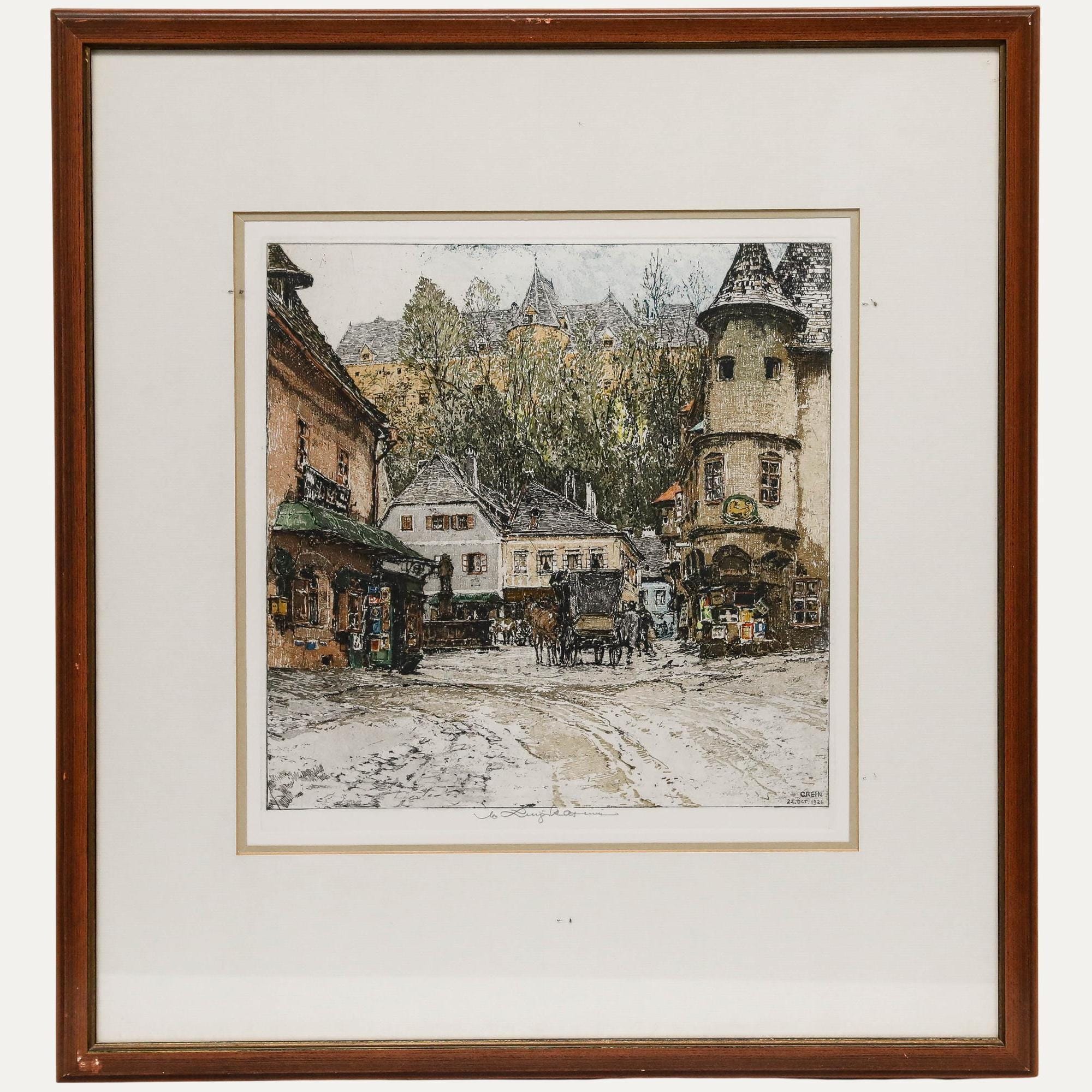 Luigi Kasimir (1881-1962) - Framed 1926 Etching, View of