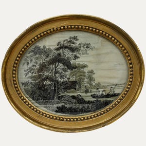 Anne Salmon - Fine 1791 Embroidery, The Cheerful Voyagers Original Vintage Antique Artwork
