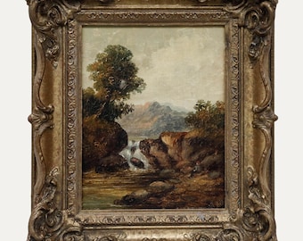 W. Wells - English School Late 19th Century Oil, Afternoon Fishing Original Vintage Antique Artwork