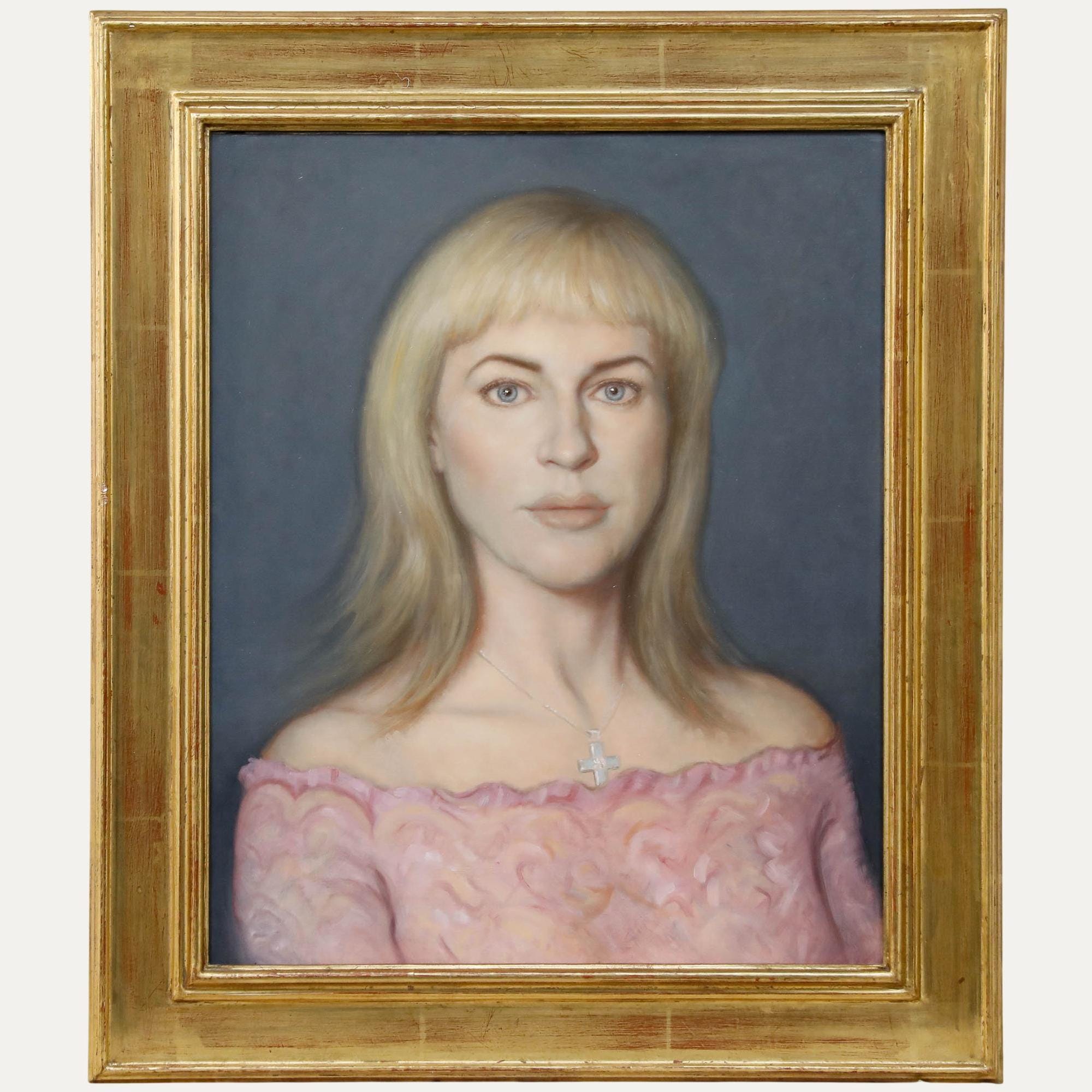 額装済み20世紀油彩画 - 貴婦人の肖像 オリジナルヴィンテージ