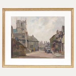 Robert T. Mumford (1895-1939) - 1938 Oil, Northern Street Scene Original Vintage Antique Artwork