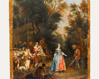 Olie uit het midden van de 20e eeuw: een weerbarstige partij origineel vintage antiek kunstwerk