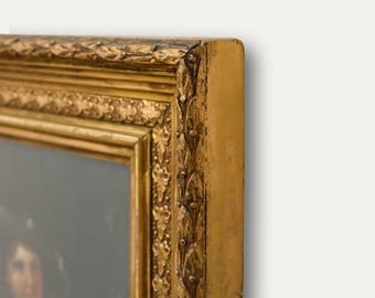 19世紀の油絵 - ヴァイオリンを弾く少年 オリジナルヴィンテージ