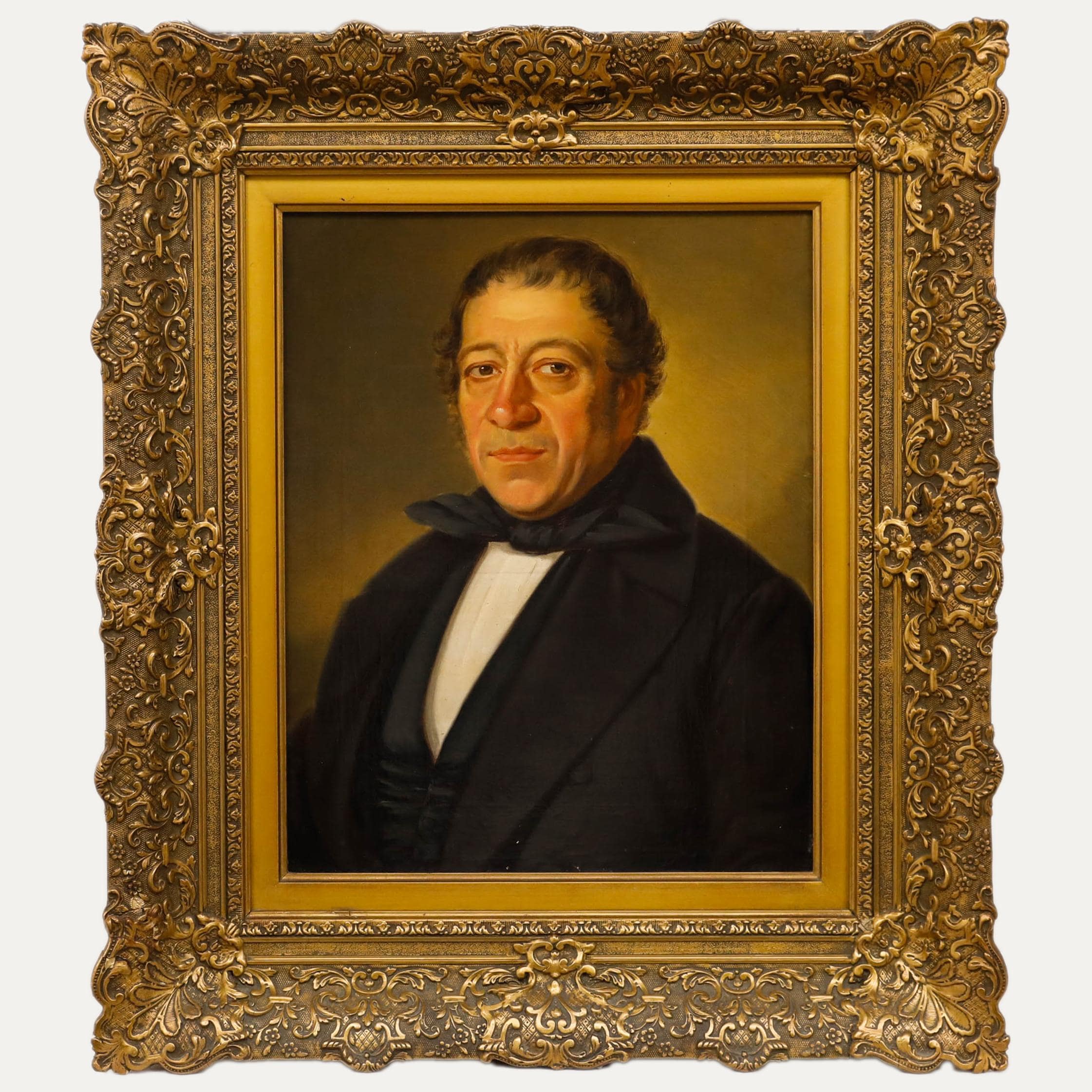 額入り 19世紀後半の油絵 - ヨーロッパ紳士の肖像画 オリジナル