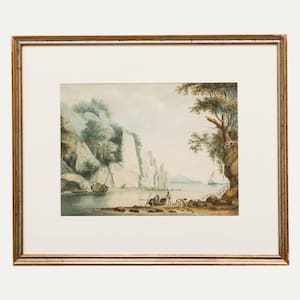 19th Century Watercolour - The River Gorge Original Vintage Antique Artwork