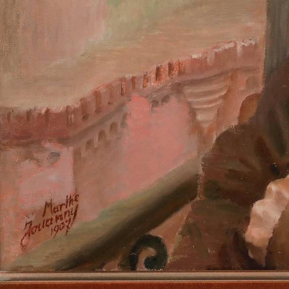 マルト・ジュアニー作 - 額装済み 1907年 油彩画「窓辺の女性
