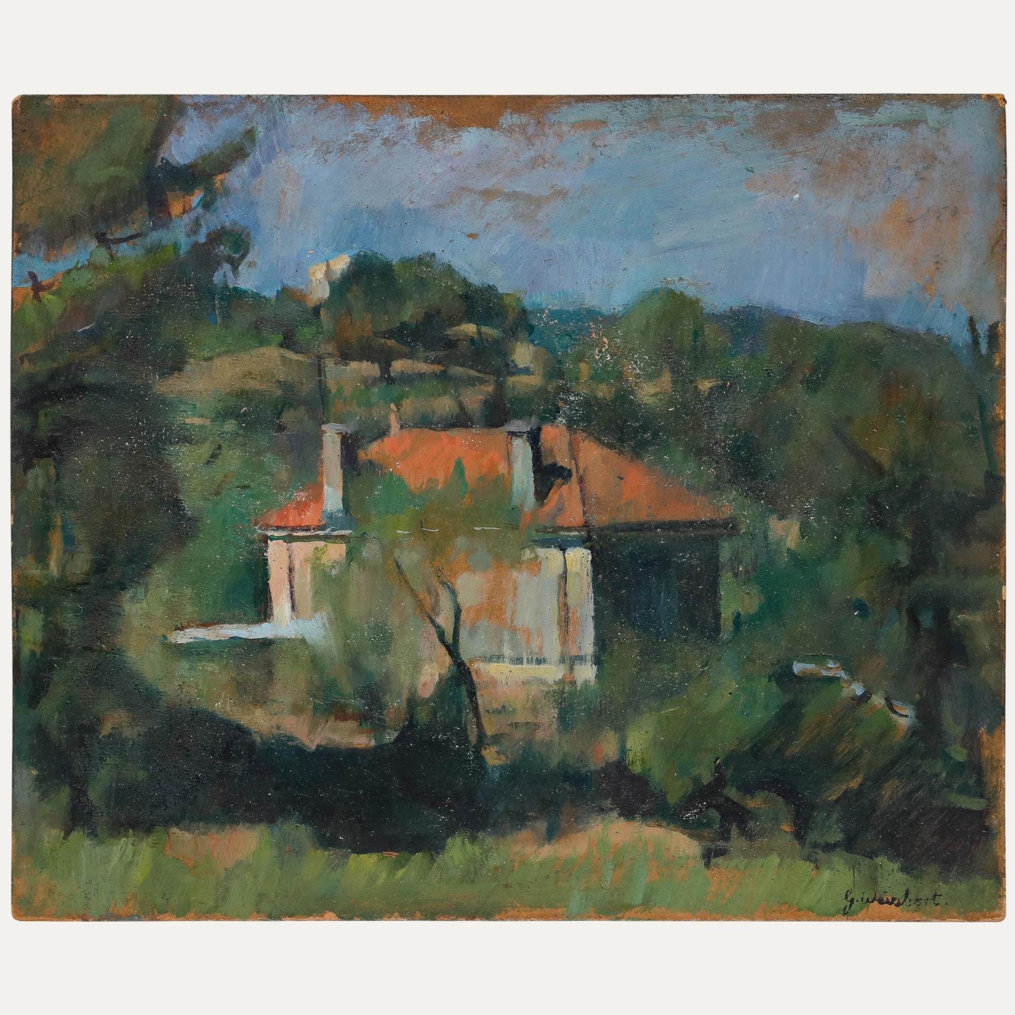 ジョージ・ワイスボルト（1928-2013） - 20世紀の油彩画、丘の上の