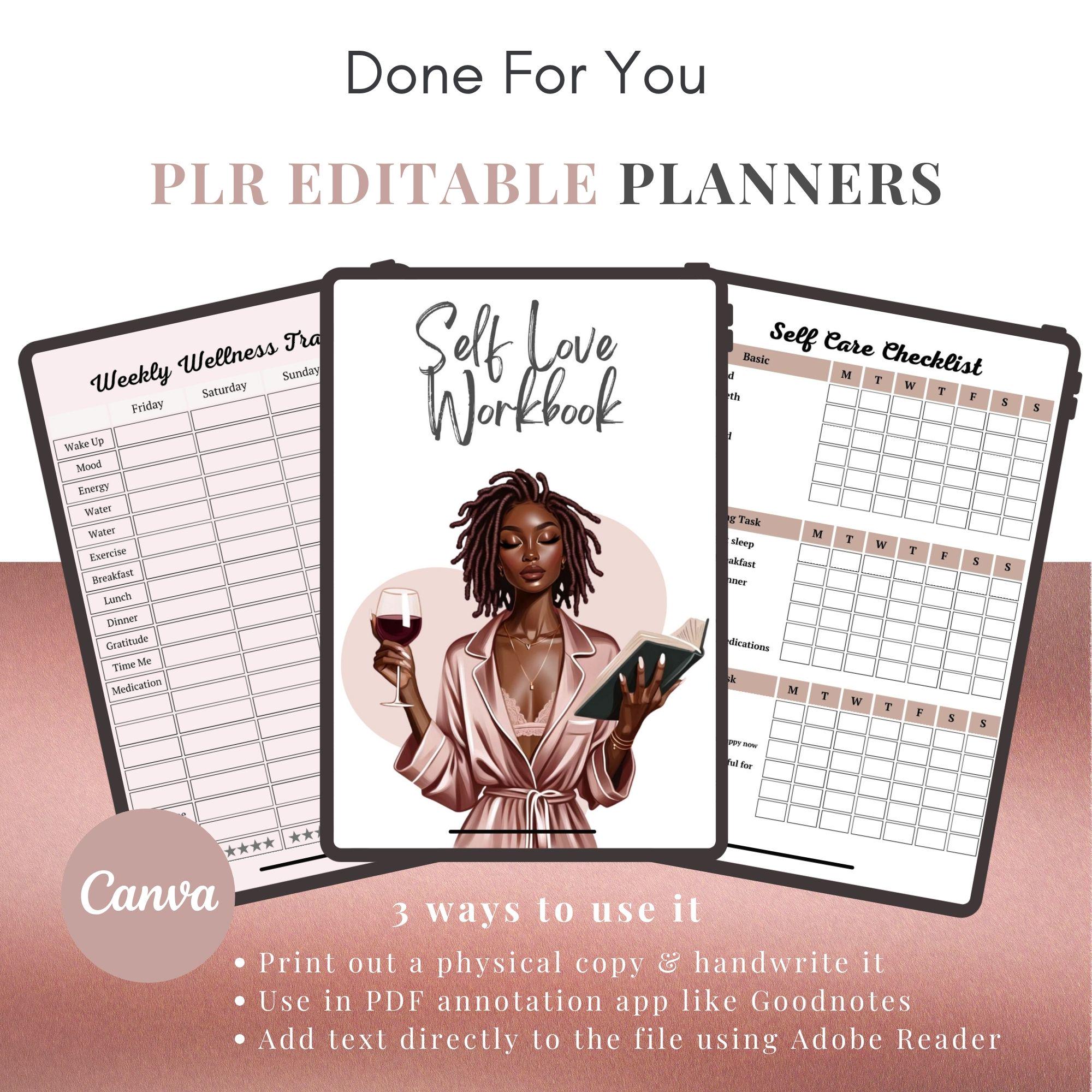 PLR Digital Planner Bundle Self Care Journal, Wellness Resell Right ...