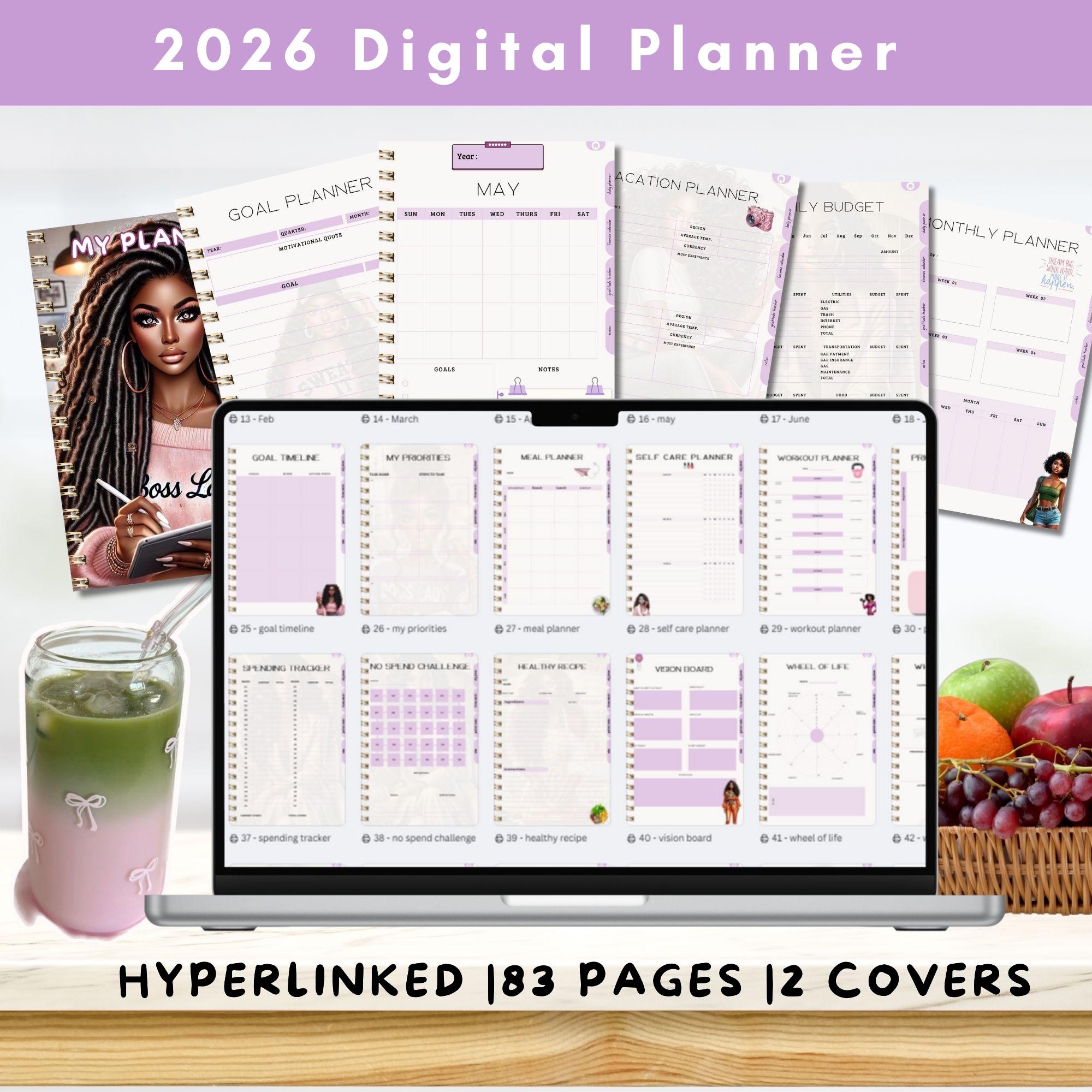 Black Girl Planner Her 2026 Digital Planner iPad Goodnotes Notability ...