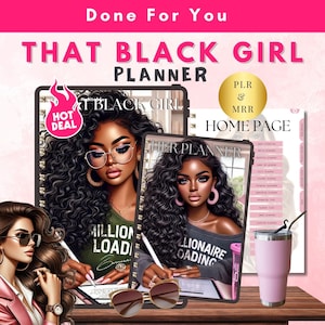 PLR Black Girl Planner, Her Digital Journal for That Black Girl, iPad Notability Goodnotes, Resell Monthly Planner Daily Weekly Planner