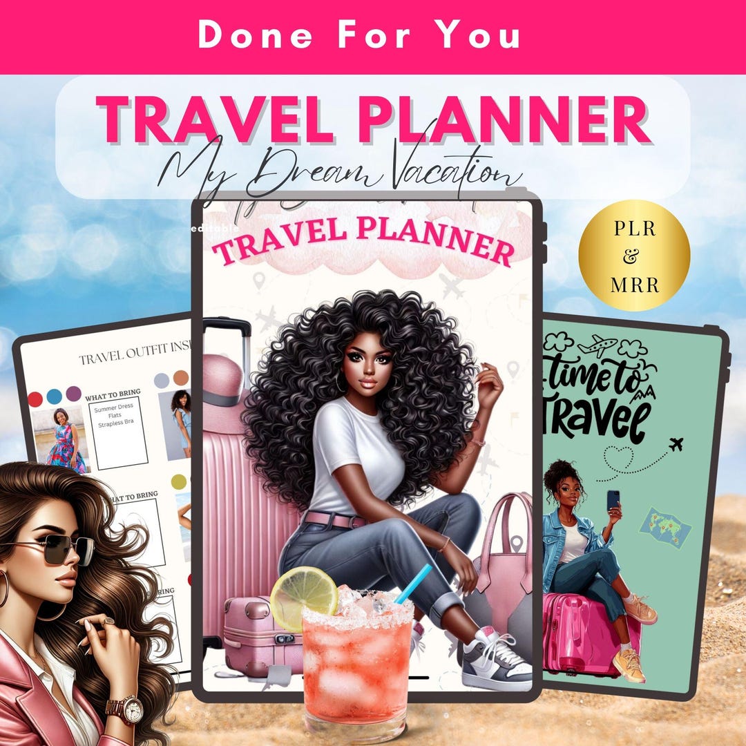 2026 Travel Planner PLR MRR Resell Digital Journal For Travel Il Jp3b 