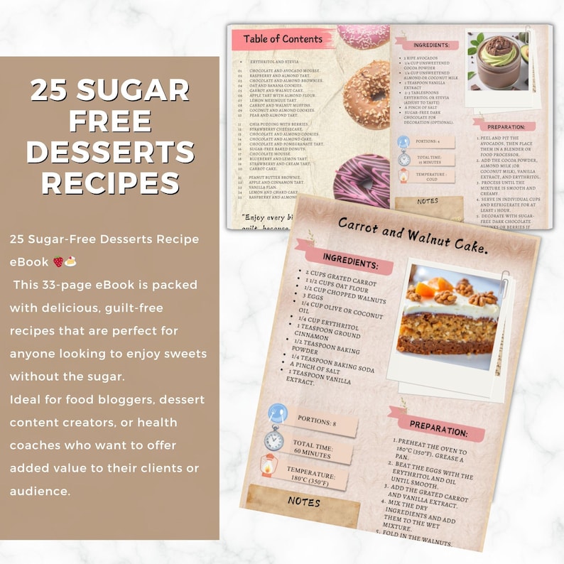 Sugar Free Dessert Recipes eBook | 25 No Sugar Sweets (PDF Download) image 4