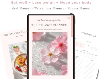 Pacchetto digitale per la pianificazione del benessere / Tracker fitness 2026, pianificatore dei pasti e diario per la perdita di peso / Diario della salute tutto in uno / PDF per iPad GoodNotes