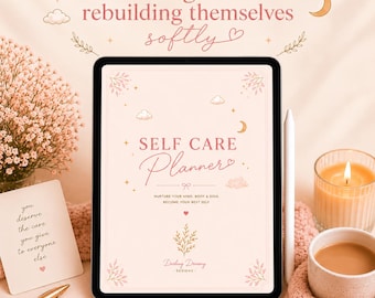 Download digitale per la cura di sé per le donne, PDF per il monitoraggio del benessere e delle abitudini, Kit per un soft reset della vita, Quaderno di esercizi per la routine di guarigione, Benessere mentale stampabile