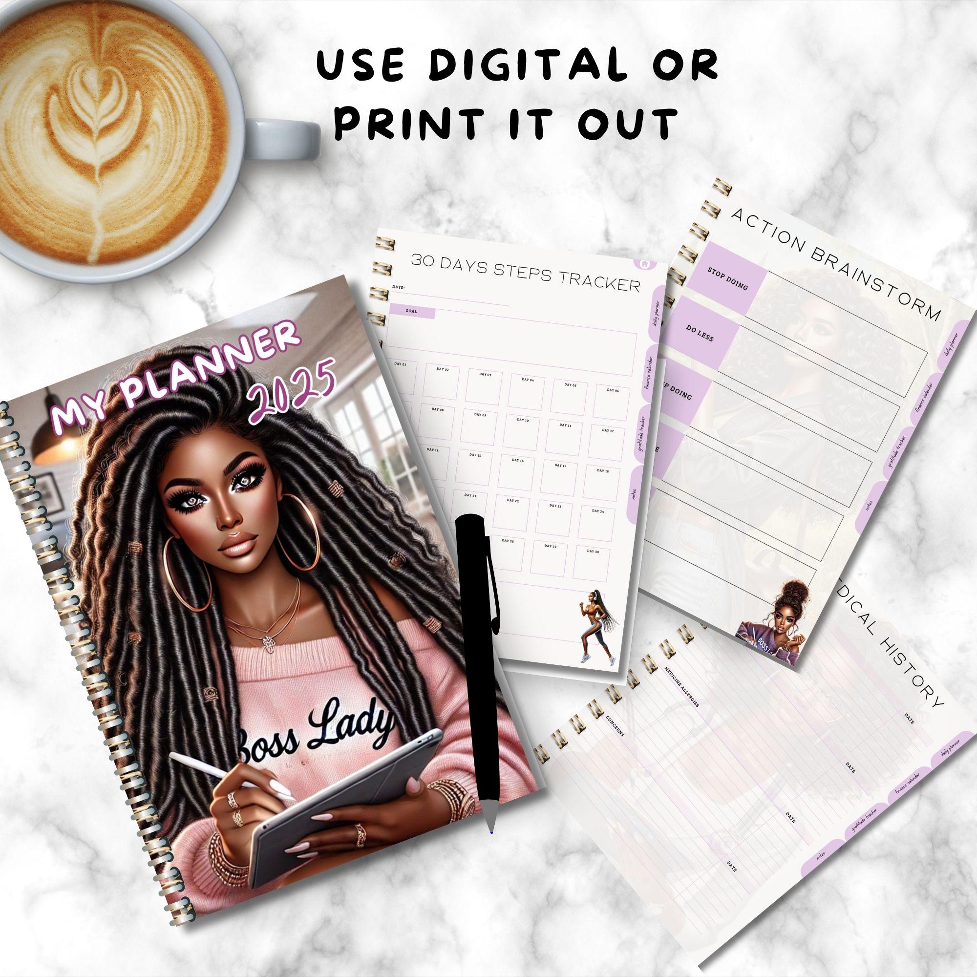 Black Girl Planner Her 2026 Digital Planner iPad Goodnotes Notability ...