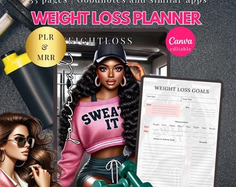 Weight Loss Planner 2025, Fitness Tracker Journal (PLR Digital)
