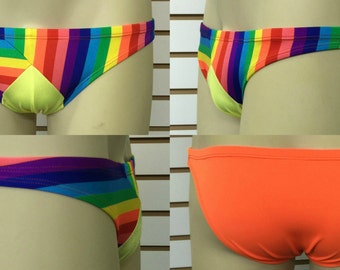 Bikini - PAUL - Orange/Yellow/Multicolor Stripes