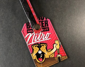 Belching Beaver Peanut Butter Nitro Luggage Tag