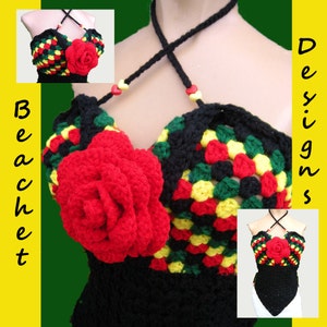 Crochet Halter Top Heart Shaped Bodice Corset Lace Back Pattern PDF