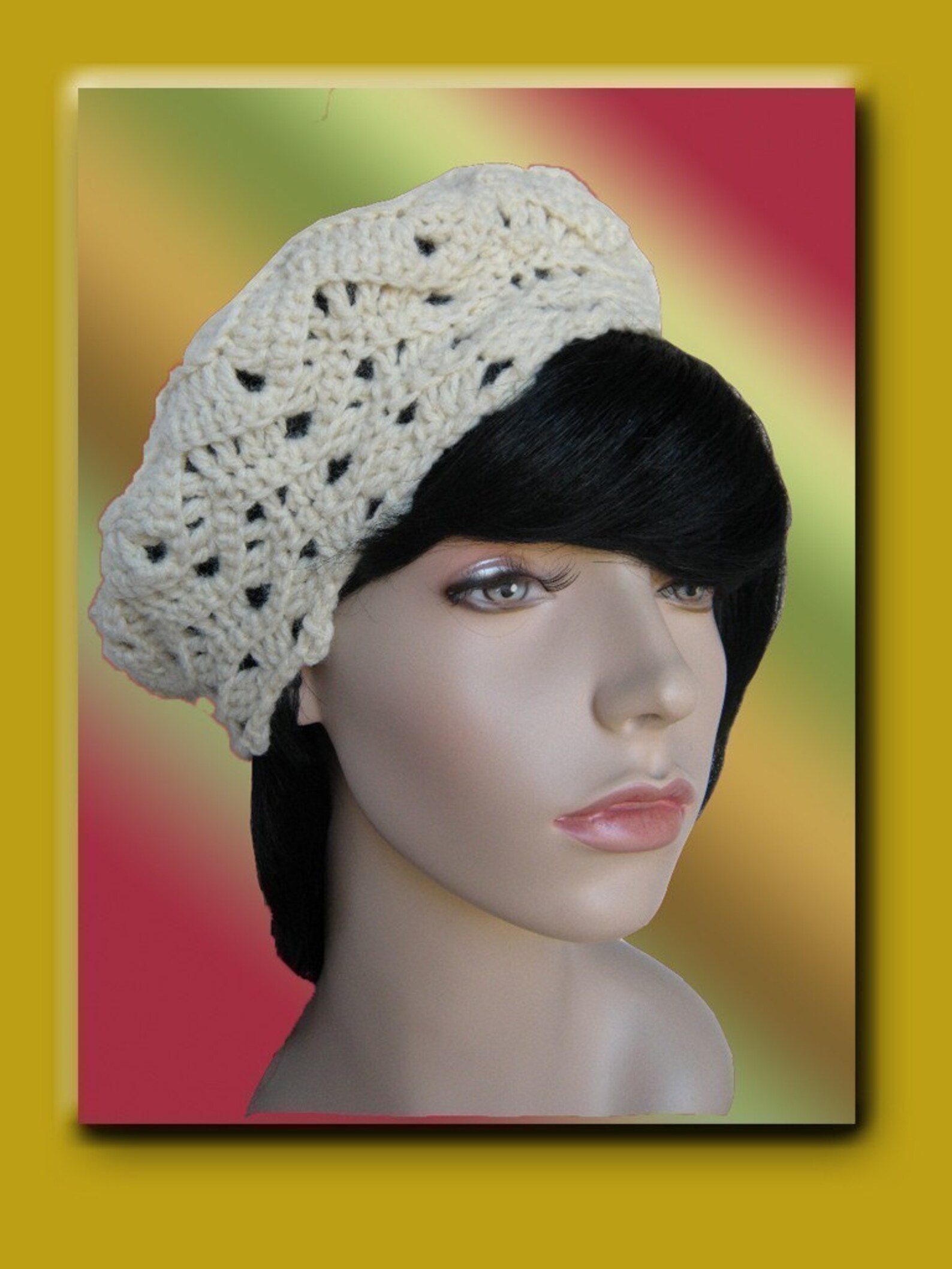 Crochet Tam Beret Hat Ripple Pattern PDF Etsy