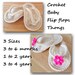 Crochet Flip Flops Baby Thongs Pattern 3 Sizes PDF 