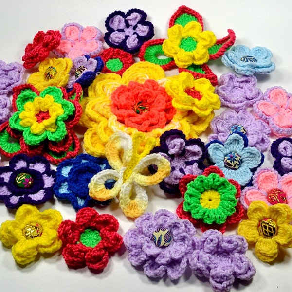 LARGE Crochet Flowers /10 Flower Patterns /14 Variations /Easter Flowers /Crochet Flower Patterns /Crochet Patterns/ Crochet Flowers /  Pdf